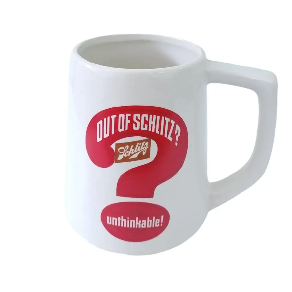 1970s Out of Schlitz Large 2 Liter Beer Mug Cream, Rug Vintage
